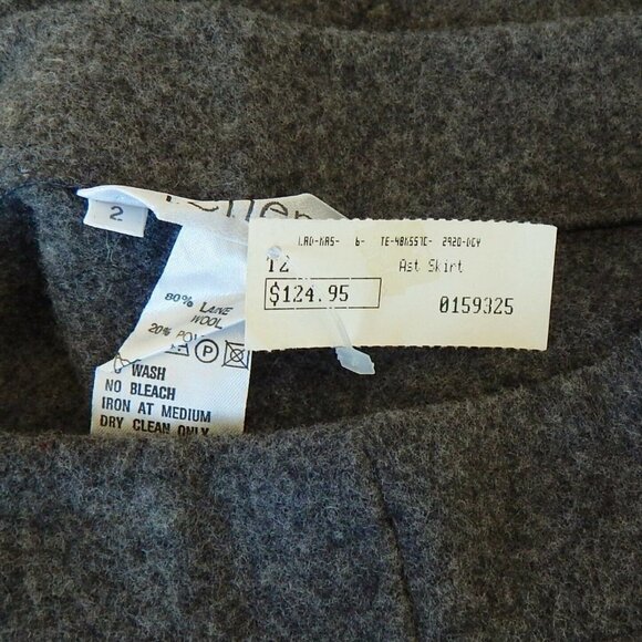 Tehen Charcoal Gray Soft Wool Blend Knit Stretch Pencil Skirt NWT NEW T2 US S M - Picture 3 of 3